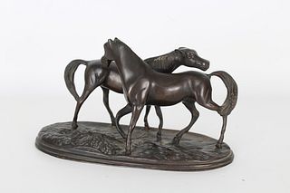 After Barye 1886 Horse Bronze