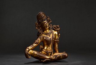 A Gilt Bronze Tara Statue