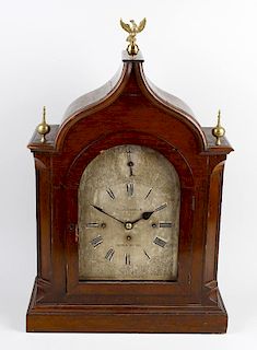 A mid Victorian oak-cased triple fusee bracket or table clock R. J. H. Chaplin, Arcade, London Bridg