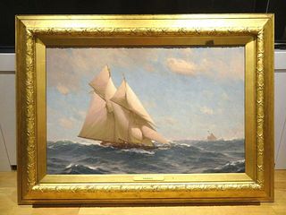 Huge 19th Century British Clipper "America" Sailing