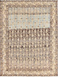 ANTIQUE TRIBAL PAISLEY DESIGN PERSIAN MALAYER RUG. 6 ft 5 in x 4 ft 4 in (1.96 m x 1.32 m).