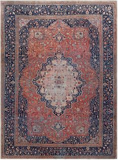 ANTIQUE PERSIAN MOHTASHEM KASHAN RUG. 14 ft 6 in x 10 ft 8 in (4.42 m x 3.25 m).