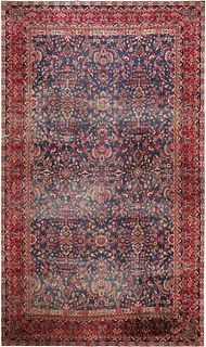 LARGE ANTIQUE PERSIAN KERMAN RUG. 19 ft 10 in x 11 ft 8 in (6.05 m x 3.56 m)