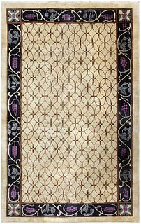 ART DECO CHINESE RUG - No reserve. 8 ft 8 in x 5 ft 4 in (2.64 m x 1.63 m).