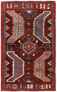 ANTIQUE TURKISH YASTIC RUG. 3 ft 3 in x 2 ft 1 in (0.99 m x 0.63 m).