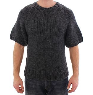 DOLCE & GABBANA GRAY CASHMERE KNITTED SHORTSLEEVED