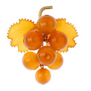 A selection of amber jewellery. To include three natural faceted amber bead necklaces, a natural gra