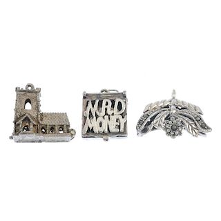 A selection of loose charms. To include rocking horse and stork charms. (79) Weight 293.2gms.  <br><