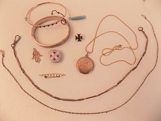 LOT OF GOLD & GOLD FILLED JEWELRY