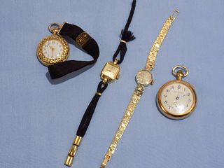 4 GOLD WATCHES