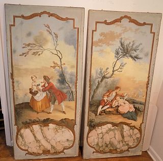 PAIR 6 FT THEATRICAL PAINTINGS