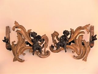 PAIR FIGURAL FRENCH CHENETS