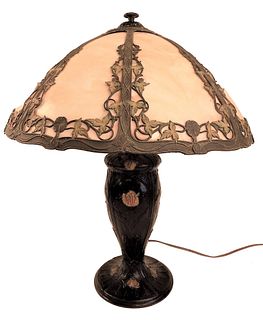 8 PANEL SLAG TABLE LAMP