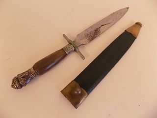 SILVER & BONE BOWIE KNIFE