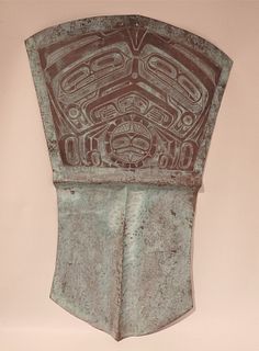 TLINGIT NATIVE AMERICAN COPPER WALL SHIELD BY ODIN LONNING