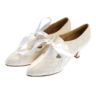 ANELLO & DAVIDE - three pairs of handmade traditional bridal shoes. To include two pairs of period c