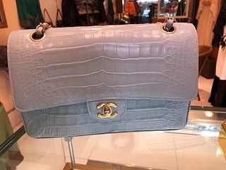 Original Baby Blue Aligator woman Chanel purse