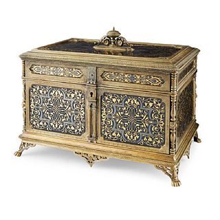 FINE SPANISH DAMASCENED METALWORK CASKET, ATTRIBUTED TO