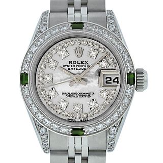 Rolex Ladies Datejust Watch SS/18K White Gold MOP