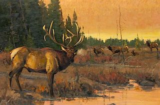 Luke Frazier | b. 1970 | Elk (Autumn Ritual)
