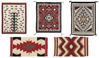 Unknown Maker  | Lot of 5 Small Navajo Rugs