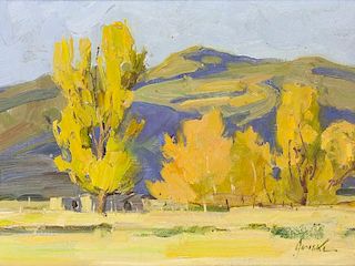 Walter Gonske | b. 1942 NAWA | Late Afternoon Light On Taos Pueblo Land