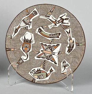 Rebecca Lucario | b. 1951 | Platter with Creature Vignettes