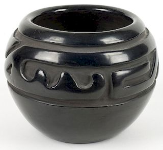 Margaret Tafoya | 1904 - 2001 | Black Pot with Incised Design