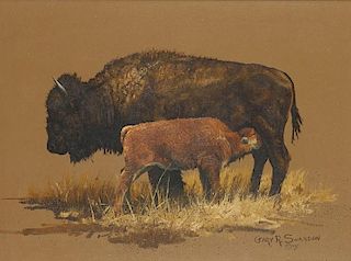 Gary Swanson | 1941 - 2010 | Buffalo and Calf