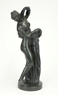 19/20th Century Bronze Sculpture, "Baigneuse".