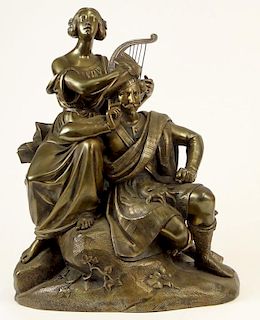 Romantic style Gilt Bronze Sculpture.
