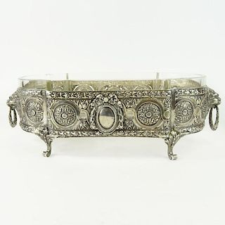 19/20th C Russian Silver and Crystal Footed Centerpiece Bowl.