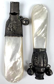 Two Victorian Whistle Teethers