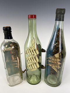Three Ship in Bottle Whimsies