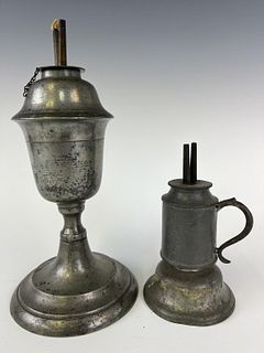 Pewter Whale Oil Lamps