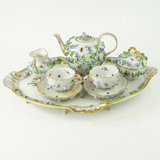 Eight (8) Piece Meissen Porcelain Tea Set.