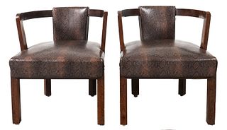 James Mont Mid-Century Modern Oxbow Armchairs, 2
