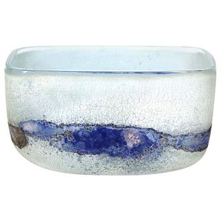 Alfredo Barbini Italian Murano Scavo Glass Bowl