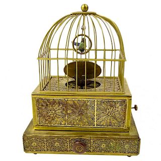 Antique Gilt Bronze Double Bird Box.
