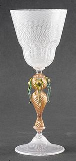 Davide Fuin Venetian Murano Glass Goblet