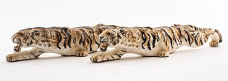Mid-Century Porcelain Tiger Figure, Crouching, 2