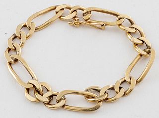 Vintage 14K Yellow Gold Figaro Chain Bracelet