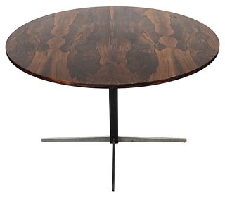 Mid-Century Modern Round Adjustable Dining Table