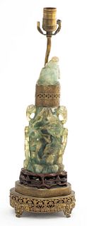 Chinese Carved Fluorite Lamp