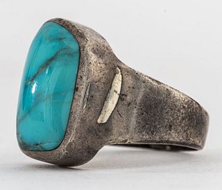 Christin Wolf Navajo Silver Turquoise Ring