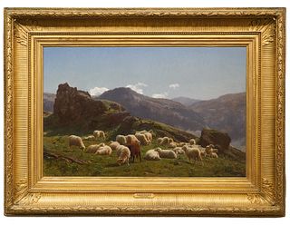 Auguste Bonheur 'The Sheep' Oil on Canvas