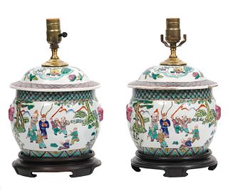 Pr. Chinese Porcelain Table Lamps