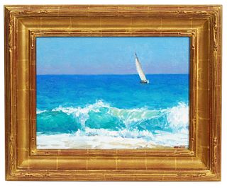 Gregory Hull 'Surf & Sail' Oil Painting