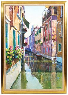 Howard Behrens 'Venice' Oil on Canvas Painting