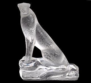 Lalique Crystal 'Tancrede' Cheetah Figurine